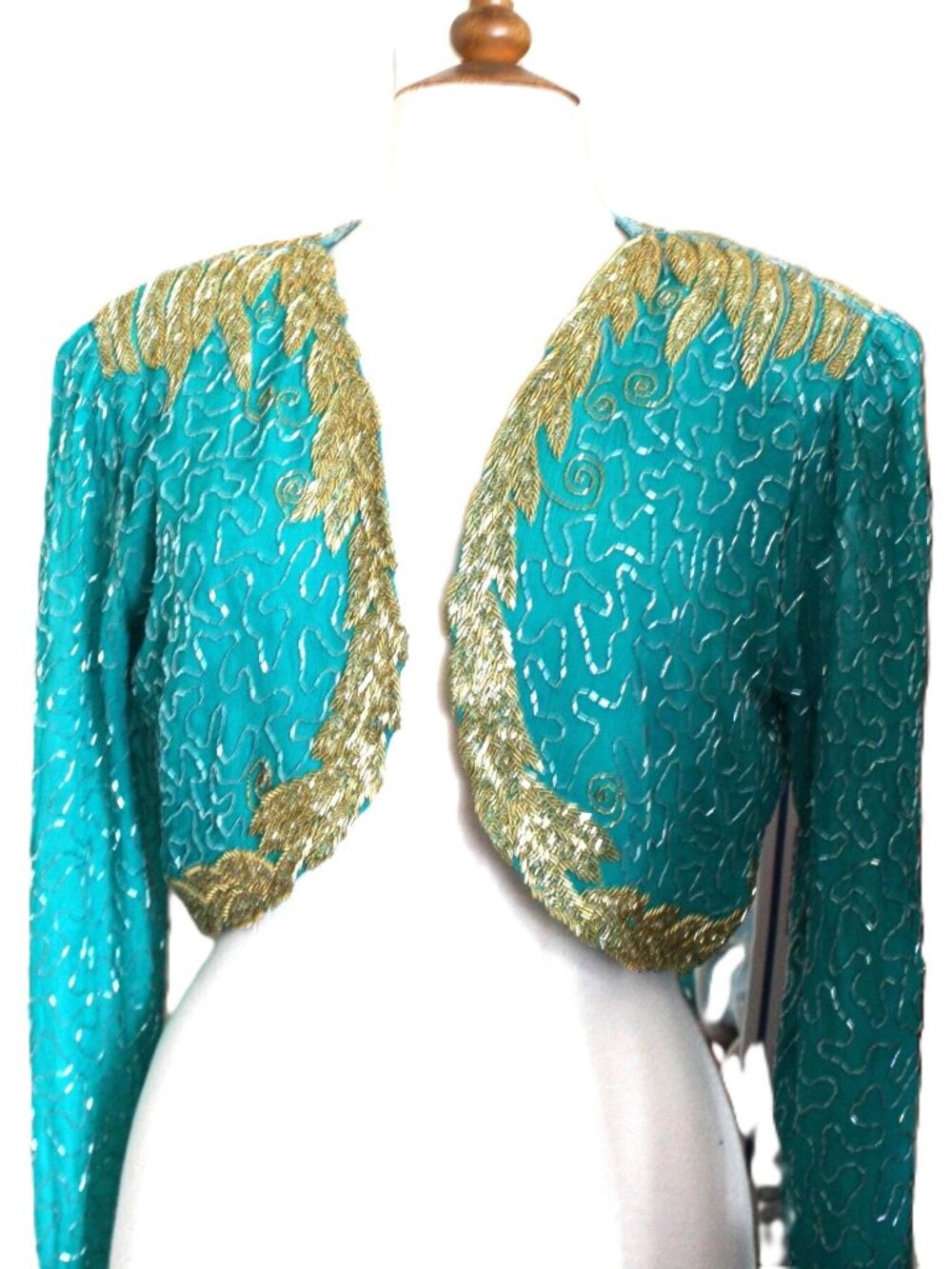 JASDEE Vintage Bolero Jacket Hand Work Beaded & On Silk Style 108